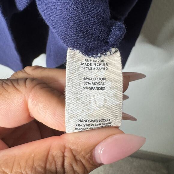 Soft Surroundings Blue Tunic Top Women’s S Long Sleeve Pockets Grommet Detail - Picture 5 of 9